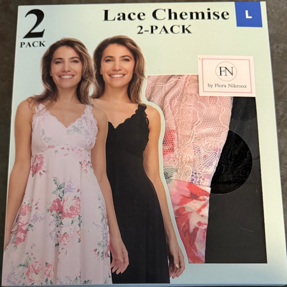 Flora Nikrooz 2 pack of lace chemise nightgown
